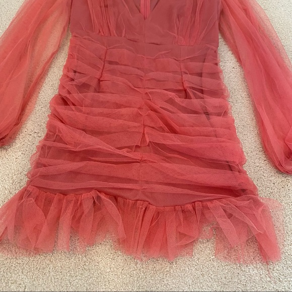 MISSGUIDED Petite Pink Ruffled Mini Dress - Picture 5 of 6